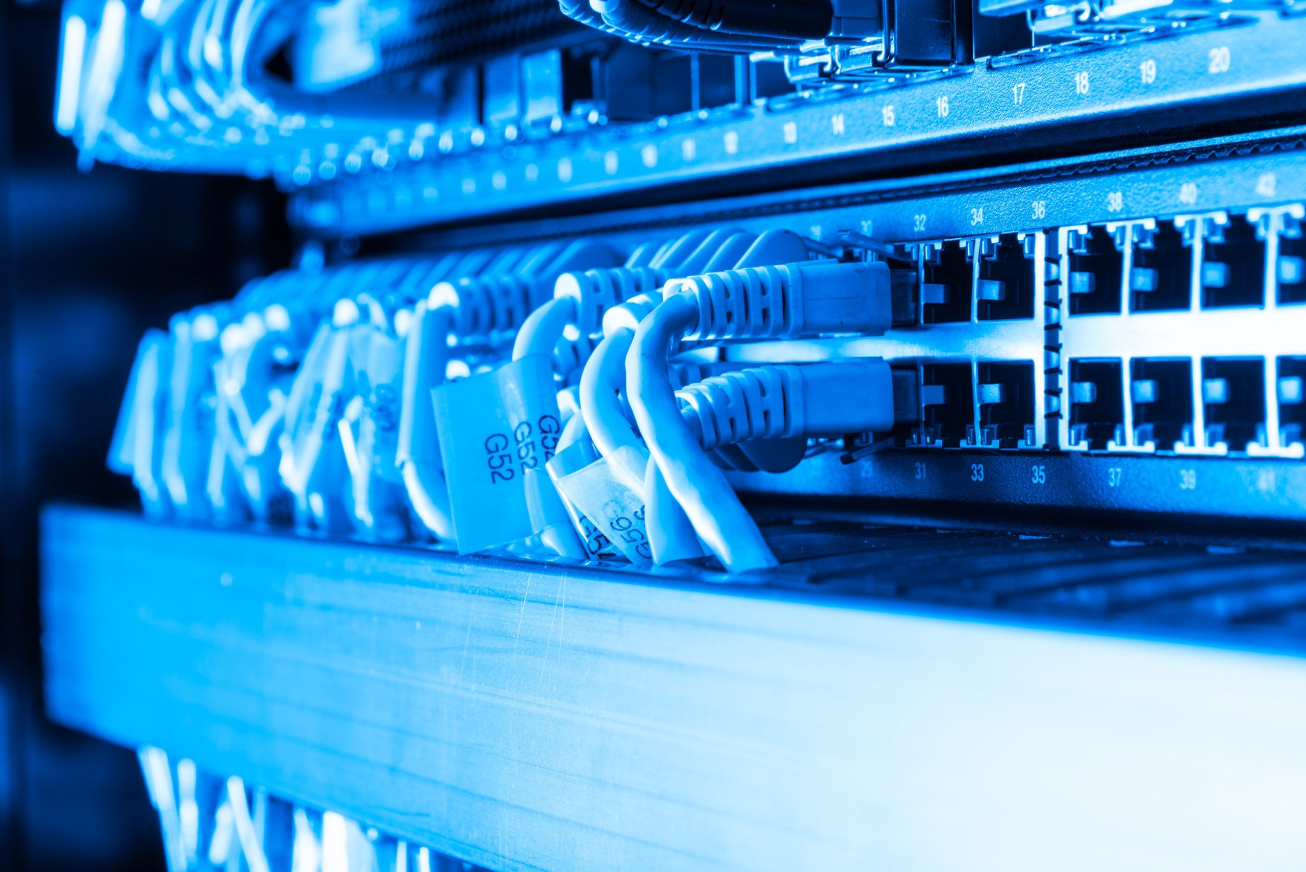 network cables connected to switch - data center network cables connected to switch - data center
